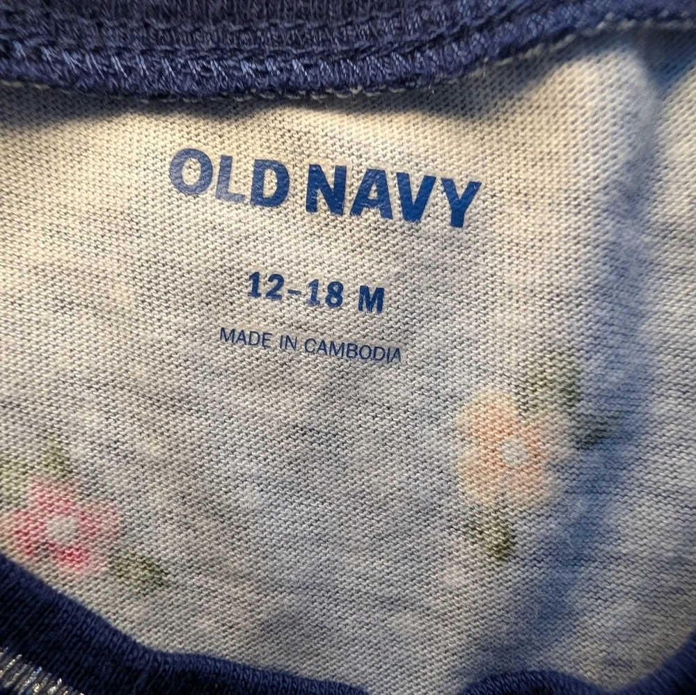 Old Navy Girls Floral Navy Kids Dress Cotton Size 12-18m